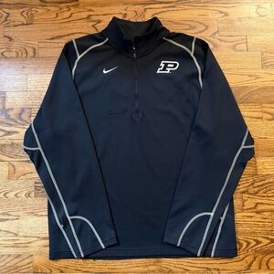 Nike Men's Purdue Boilermakers Black Performance Quarter-Zip Pullover Large L